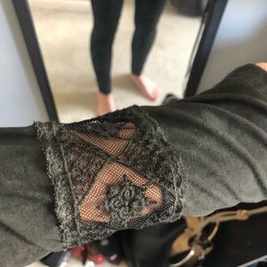 Lace detailed sweatshirt style top